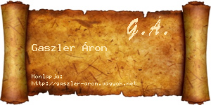 Gaszler Áron névjegykártya